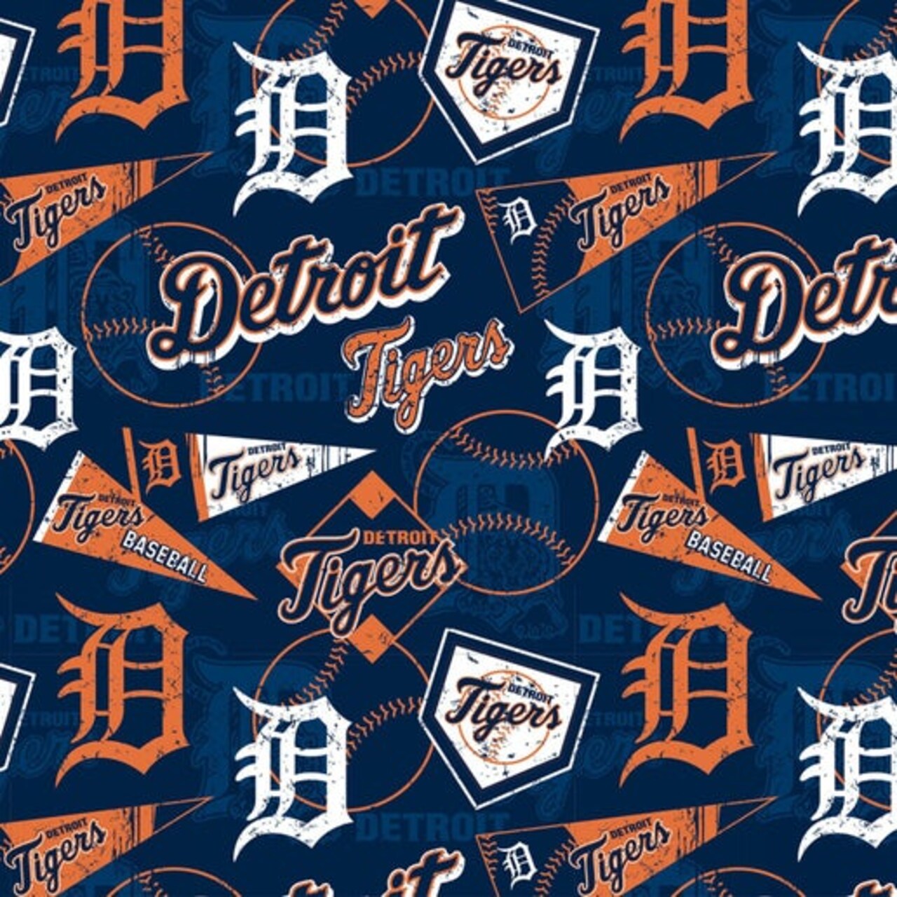 Licensed MLB Detroit Tigers Vintage Cotton 14416-B Fabric by the Yard